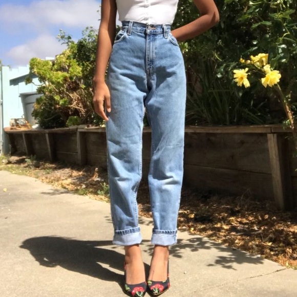 long length mom jeans